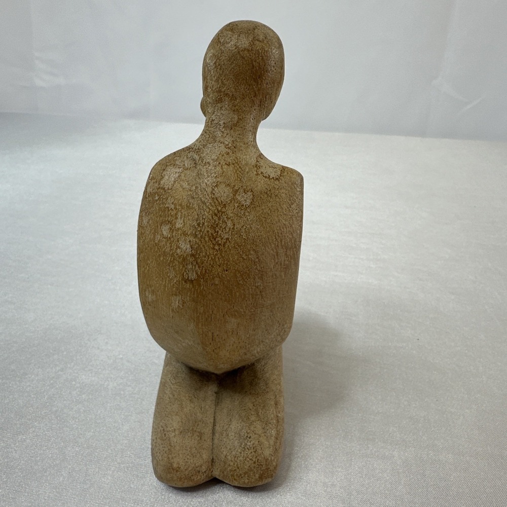 Decorative Carved Wood Nude Woman Man Kissing Love Wooden Statue Sculpture - Picture 2 of 7